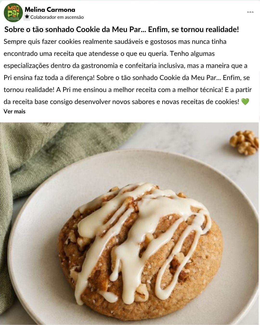 Depoimento de Melina Carmona sobre o Manual do Cookie Saudável