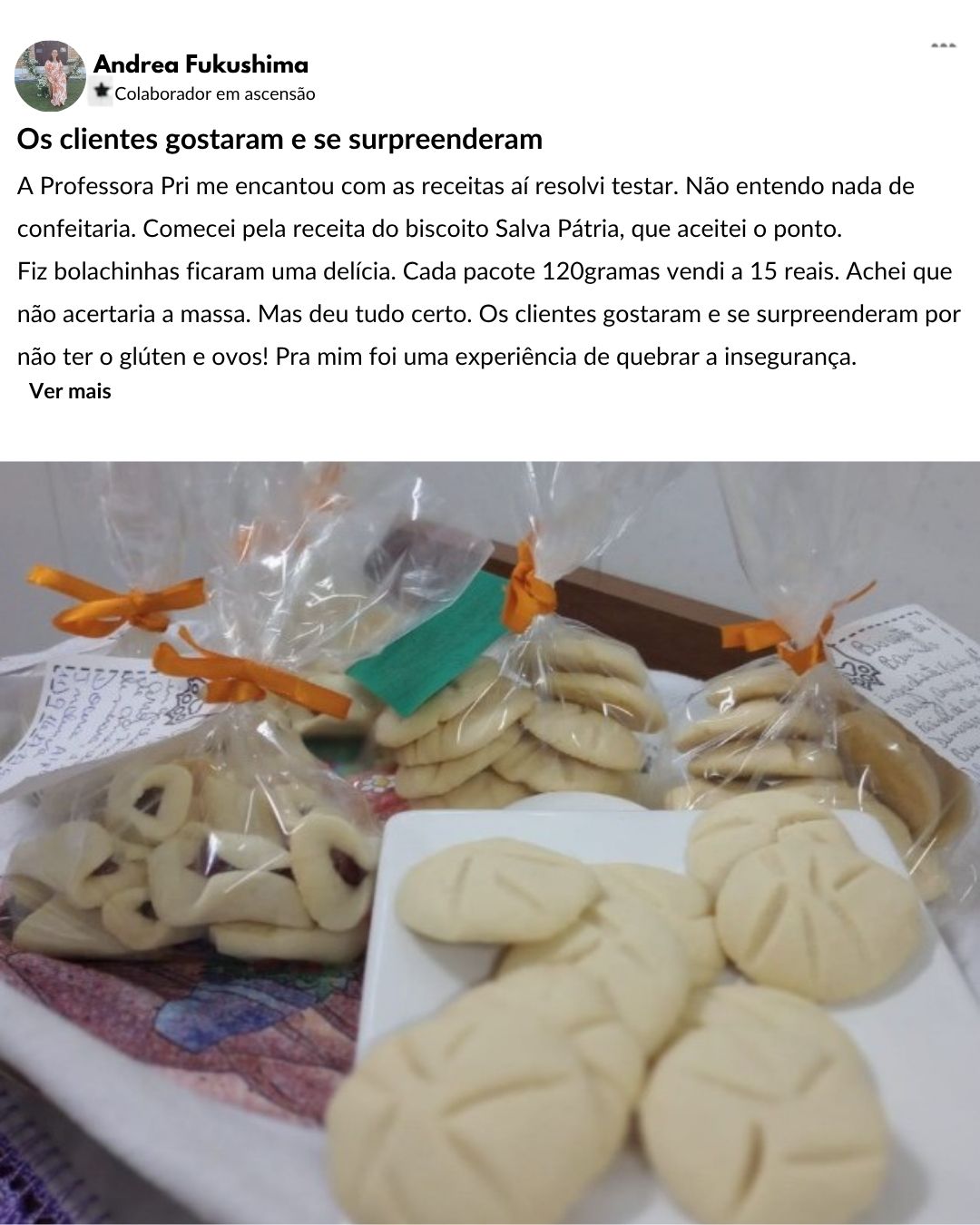 Depoimento de Andrea Fukushima sobre o Manual do Cookie Saudável